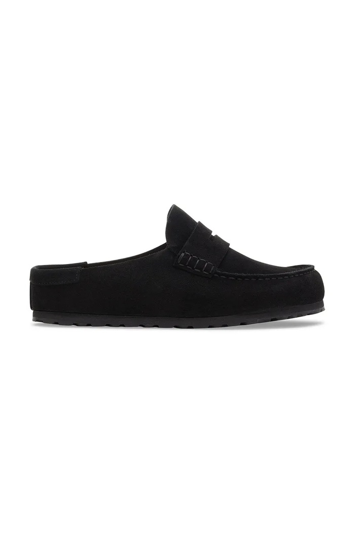 Birkenstock šľapky mules semišové Naples Wrapped Suede Leather čierna 1030795