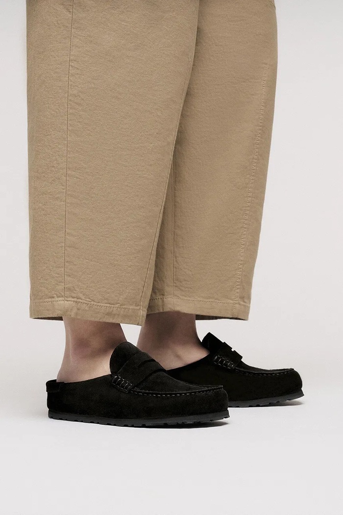 Birkenstock šľapky mules semišové Naples Wrapped Suede Leather 1030795