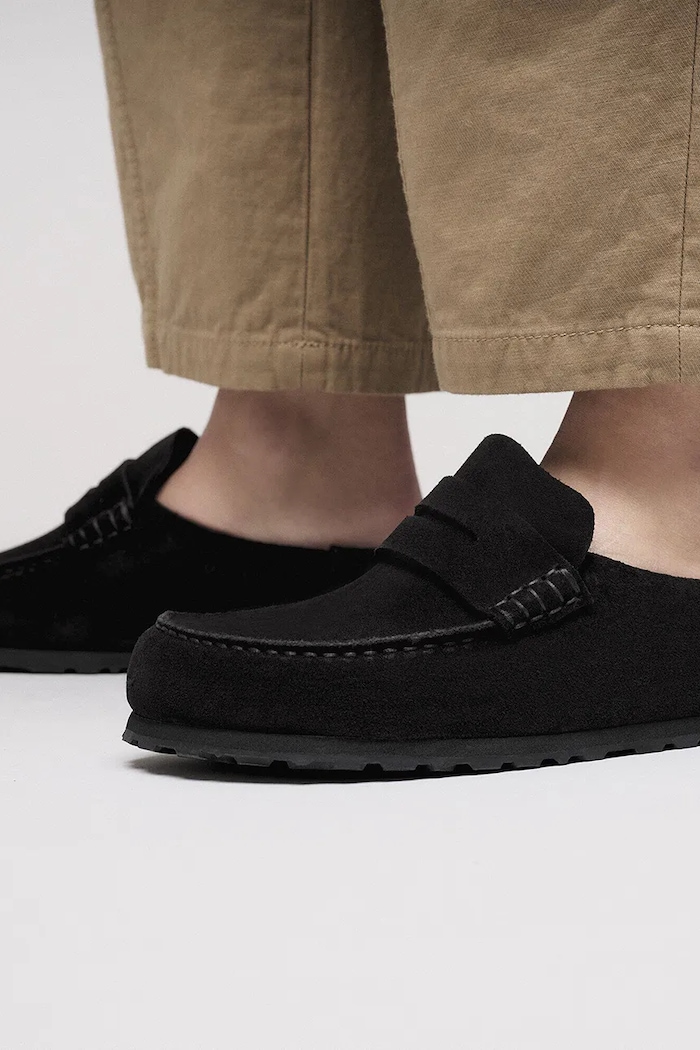 Birkenstock šľapky mules semišové Naples Wrapped Suede Leather 1030795