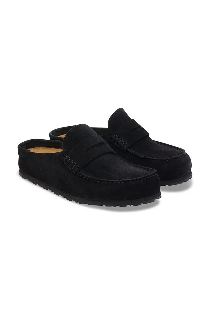 Obuv Birkenstock šľapky mules semišové Naples Wrapped Suede Leather 1030795 čierna