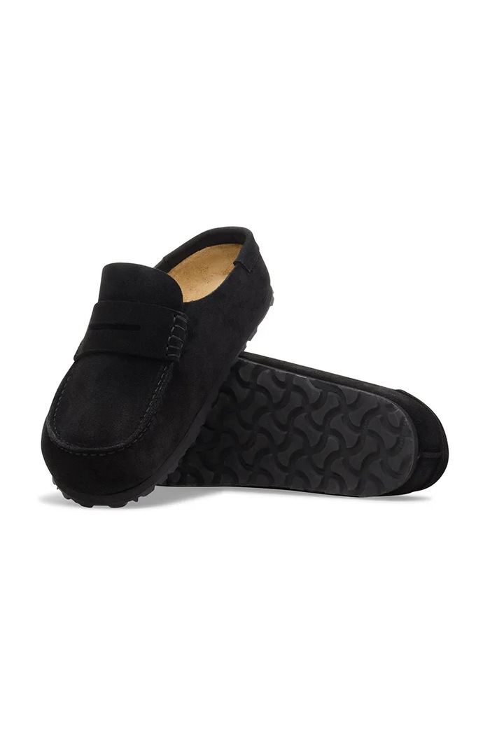 Birkenstock šľapky mules semišové Naples Wrapped Suede Leather čierna 1030795