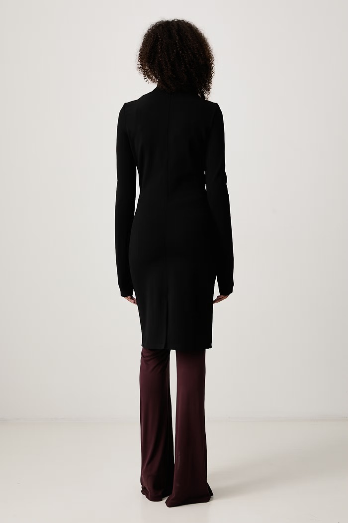 Odzież Rick Owens Lilies Gary płaszcz z wiskozą damski LI02F2904.JCVS czarny
