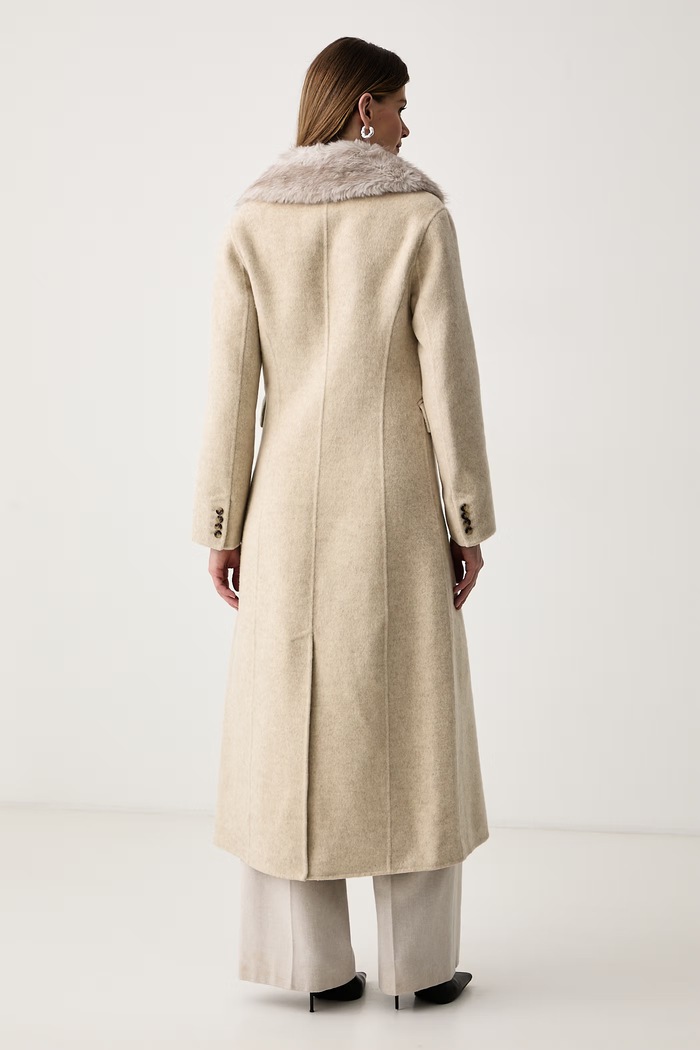 Дрехи Haveone Палто дамско с вълна KID.R001 бежов