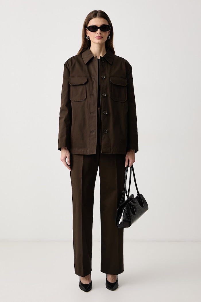 Weekend Max Mara Płaszcz damski z bawełną WKSELMO 2625086036600 brązowy AW26