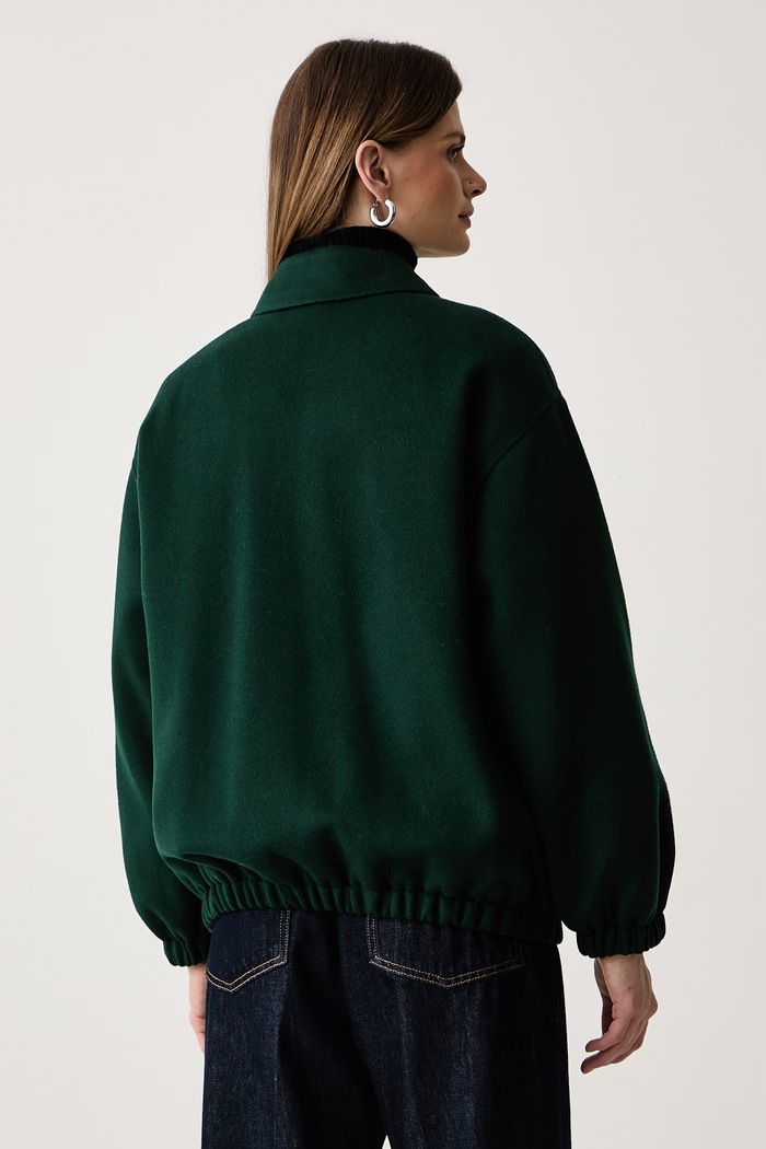 Odzież Weekend Max Mara Kurtka damska z wełną WKSGOLF 2625086026600 zielony