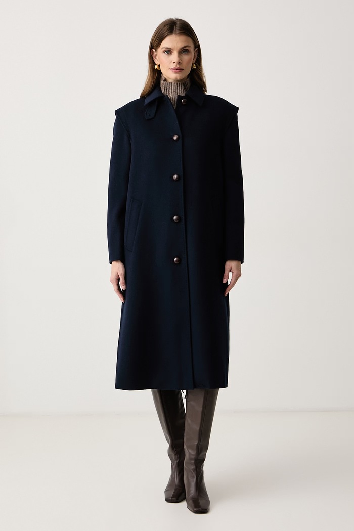 Weekend Max Mara Płaszcz damski z wełną WKSGESSATI granatowy 2625016026600