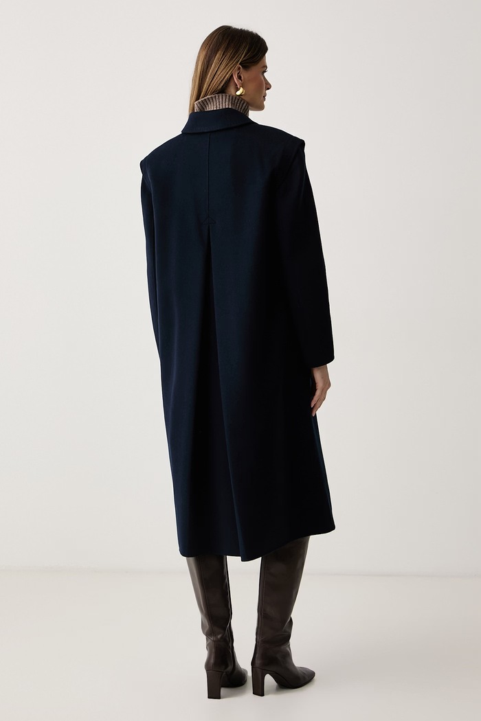 Odzież Weekend Max Mara Płaszcz damski z wełną WKSGESSATI 2625016026600 granatowy