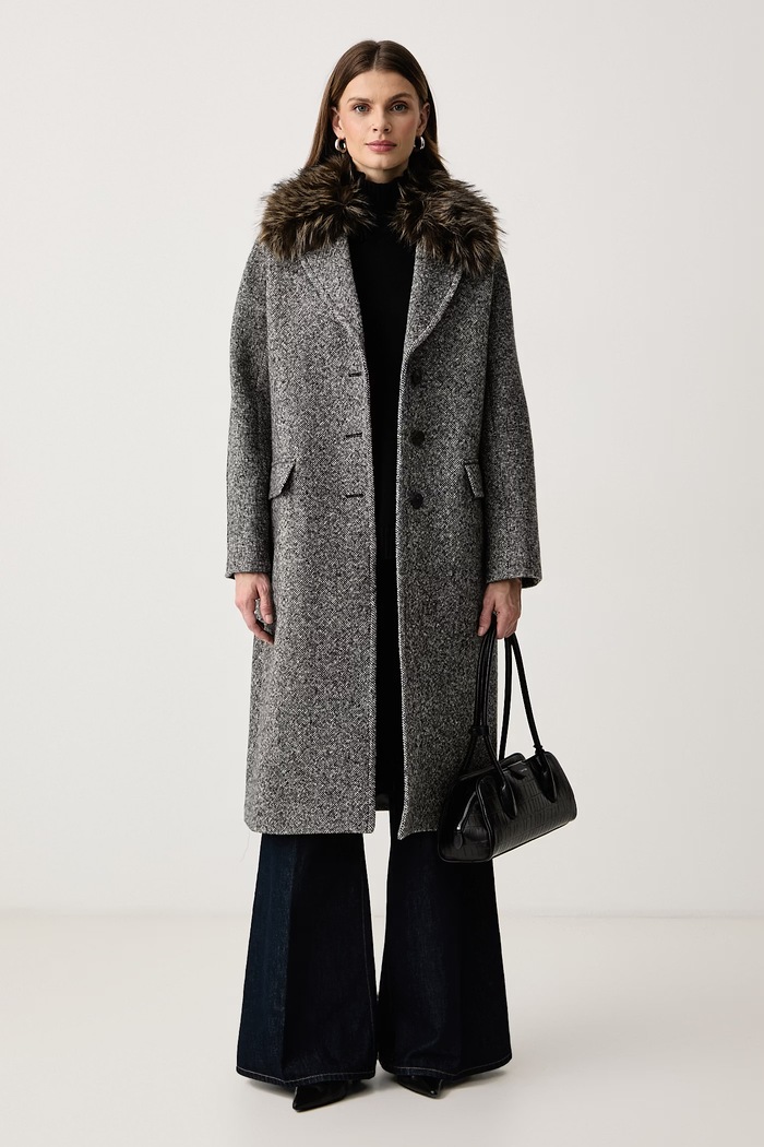Weekend Max Mara Płaszcz damski z wełną WKITASCA 2625016013600 czarny AW26
