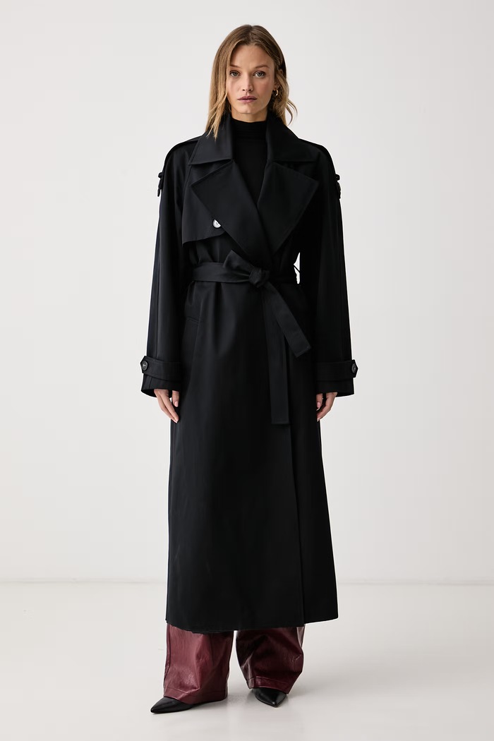 Le Privé Płaszcz damski bawełniany SOLANGE COAT NOIR czarny LP00922