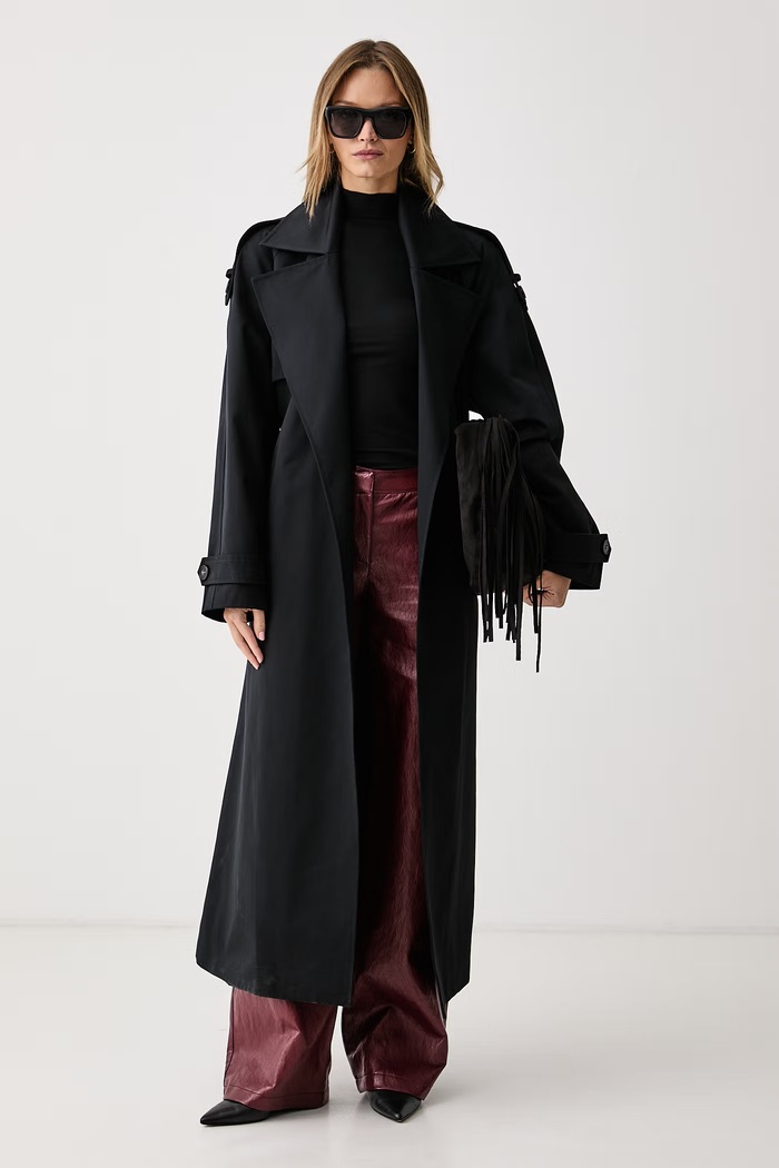 Le Privé Płaszcz damski bawełniany SOLANGE COAT NOIR LP00922 czarny AW26