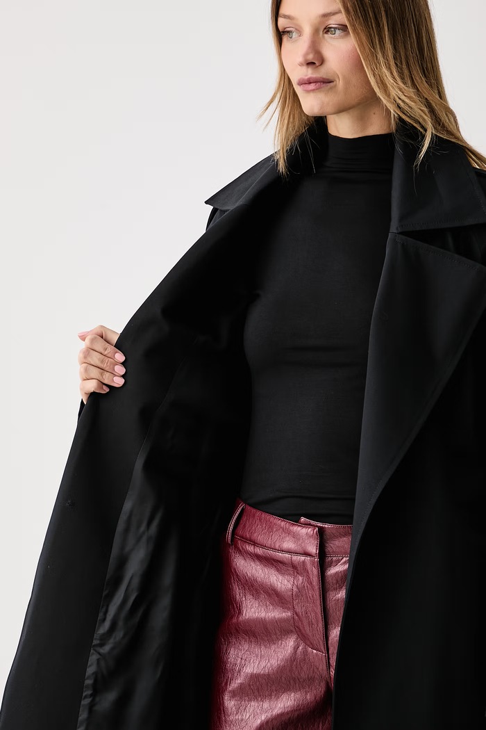 Le Privé Płaszcz damski bawełniany SOLANGE COAT NOIR LP00922