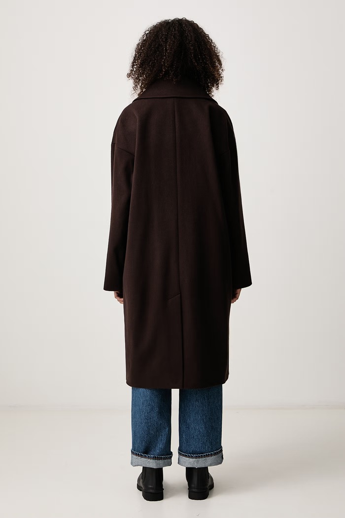 Odzież Barbour Vivian płaszcz z wełną damski LWO0262BR71 brązowy