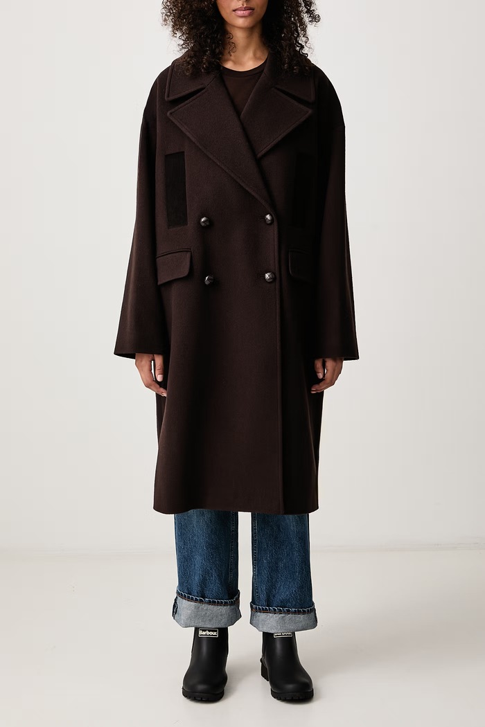 Vivian płaszcz z wełną damski Barbour brązowy LWO0262BR71