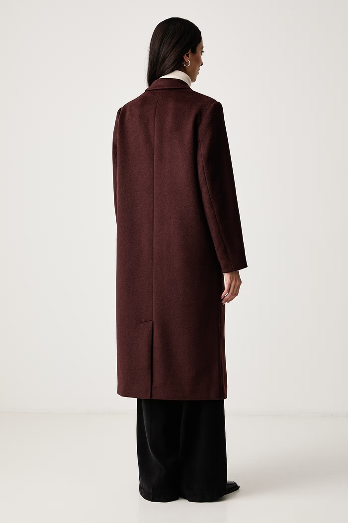 Odzież Scotch & Soda Płaszcz damski z dodatkiem wełny U9G01684T brązowy