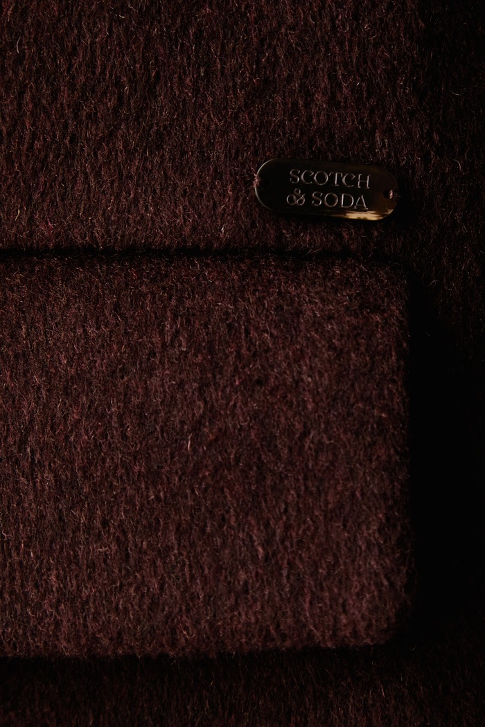 Płaszcz damski z dodatkiem wełny Scotch & Soda brązowy U9G01684T