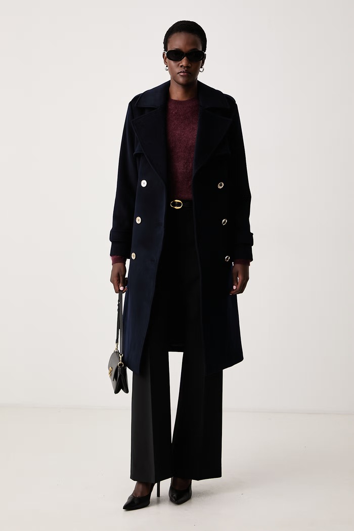 MICHAEL Michael Kors Płaszcz damski z wełną 77G7540M11 granatowy AW26