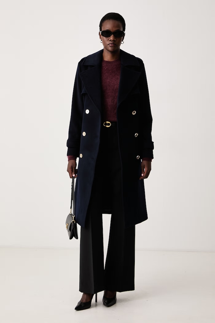 MICHAEL Michael Kors Płaszcz damski z wełną 77G7540M11 granatowy AW26
