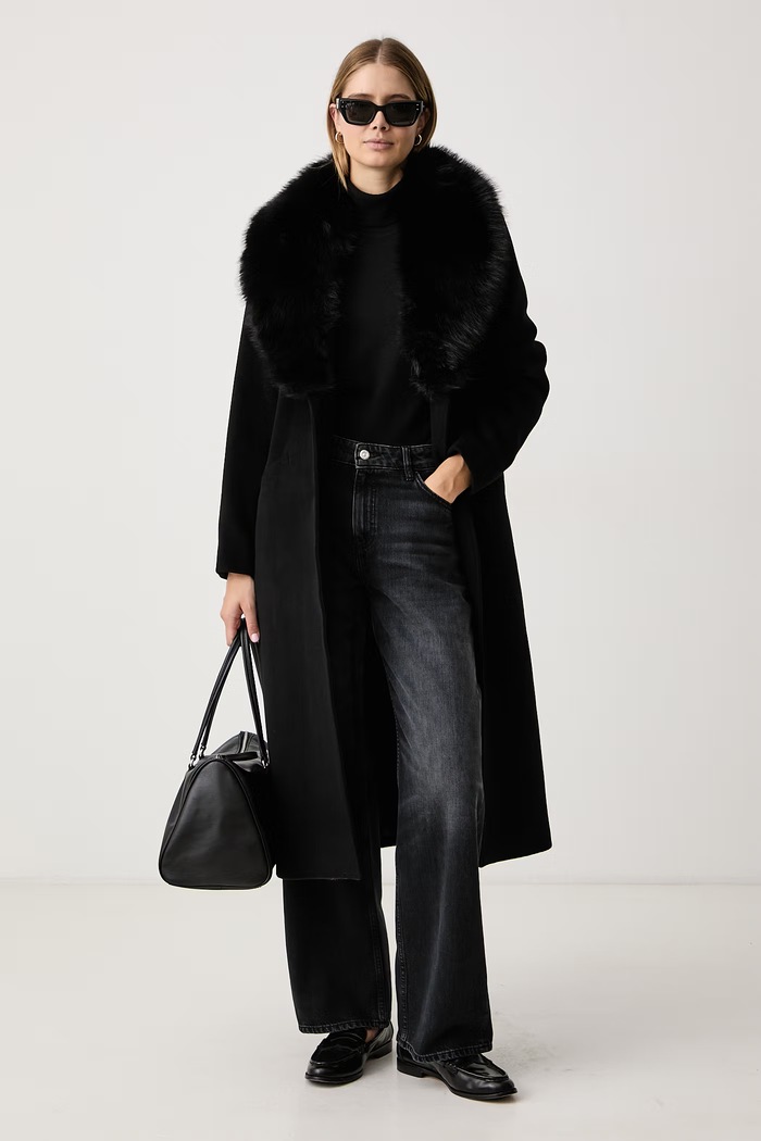 MICHAEL Michael Kors Płaszcz damski z wełną 77G7569M11 czarny AW26
