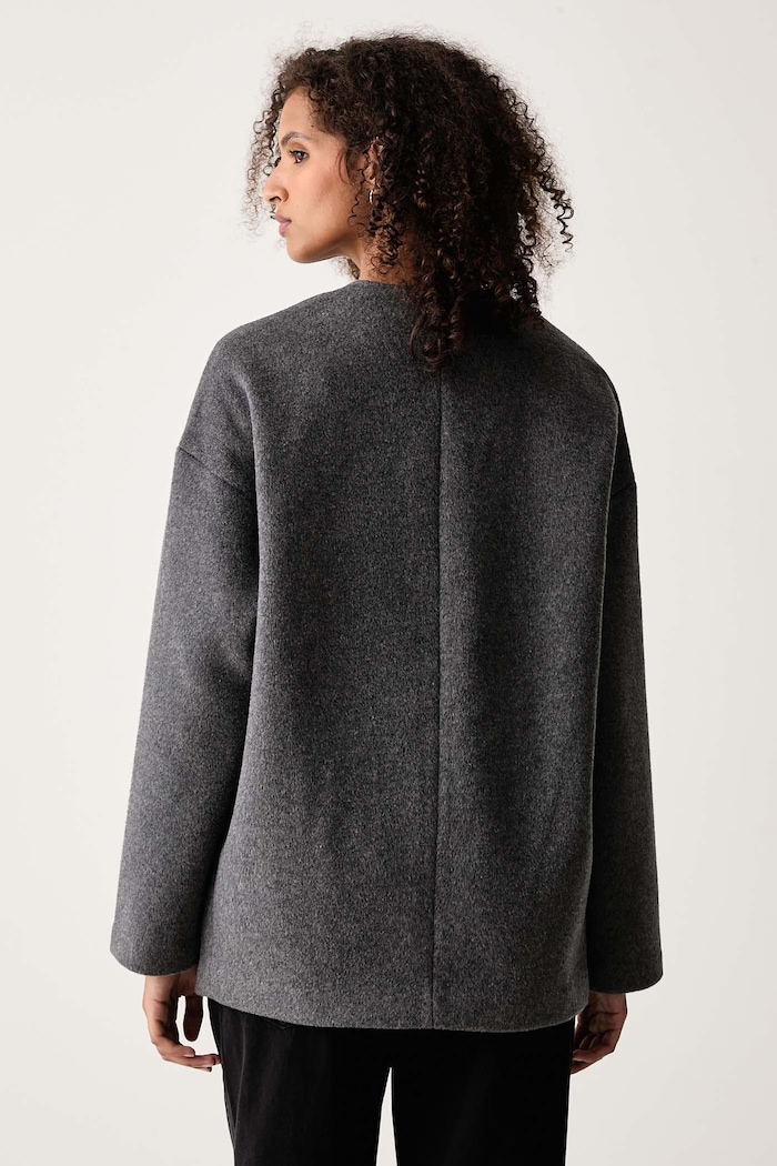 Odzież rag & bone Płaszcz damski z wełną Stefan RAFD26F0MOW szary