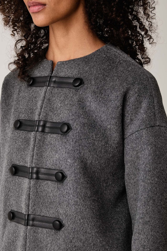 Płaszcz damski z wełną Stefan rag & bone RAFD26F0MOW szary