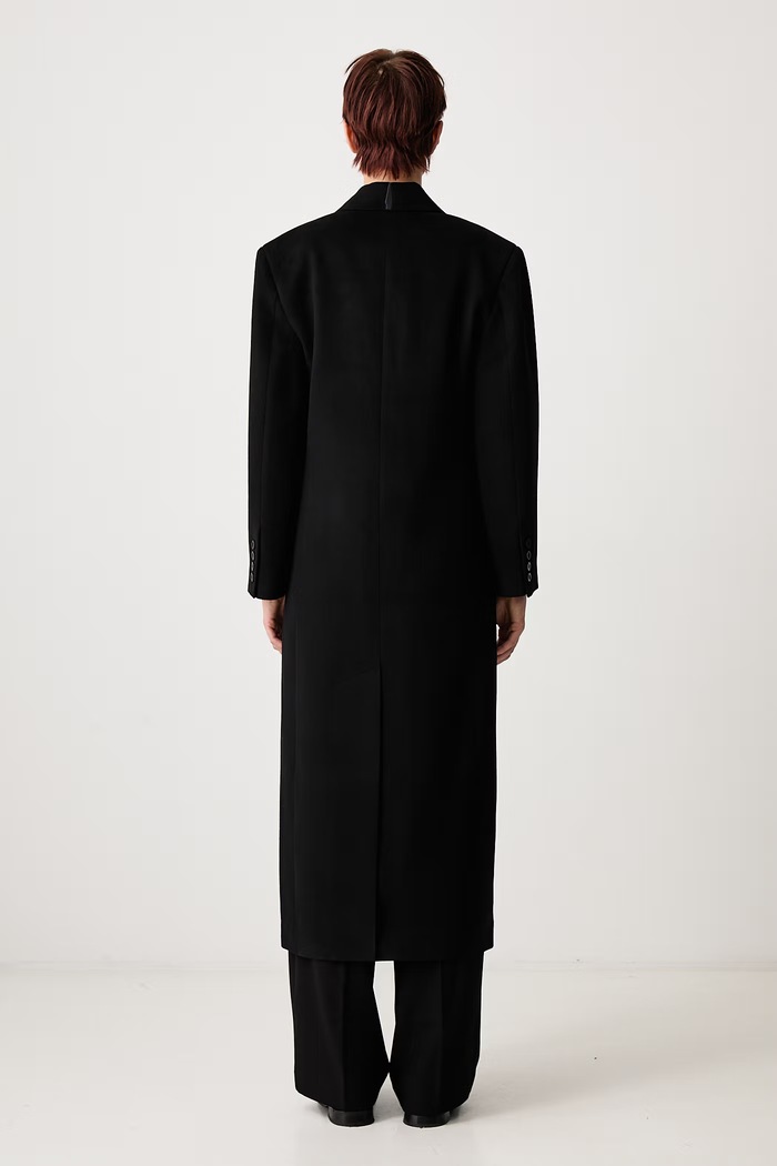Odzież WRSTBHVR KATY V2 elegancki płaszcz z wełną damski W5226AM czarny