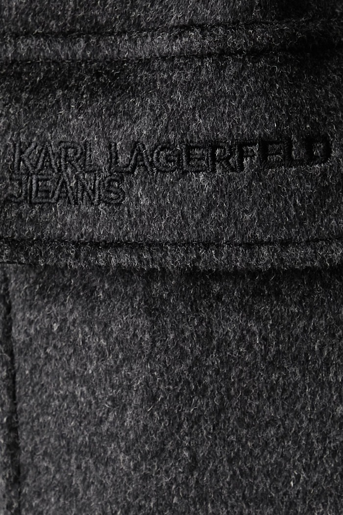 Płaszcz damski z wełną Karl Lagerfeld Jeans szary B4W15025