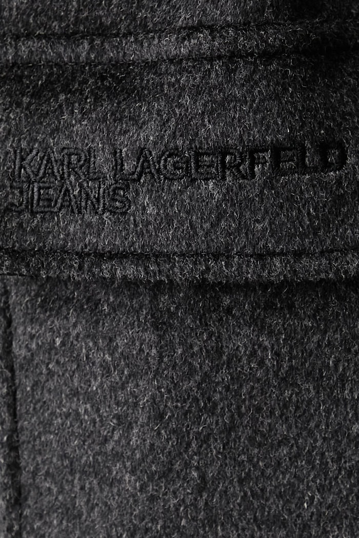 Płaszcz damski z wełną Karl Lagerfeld Jeans szary B4W15025