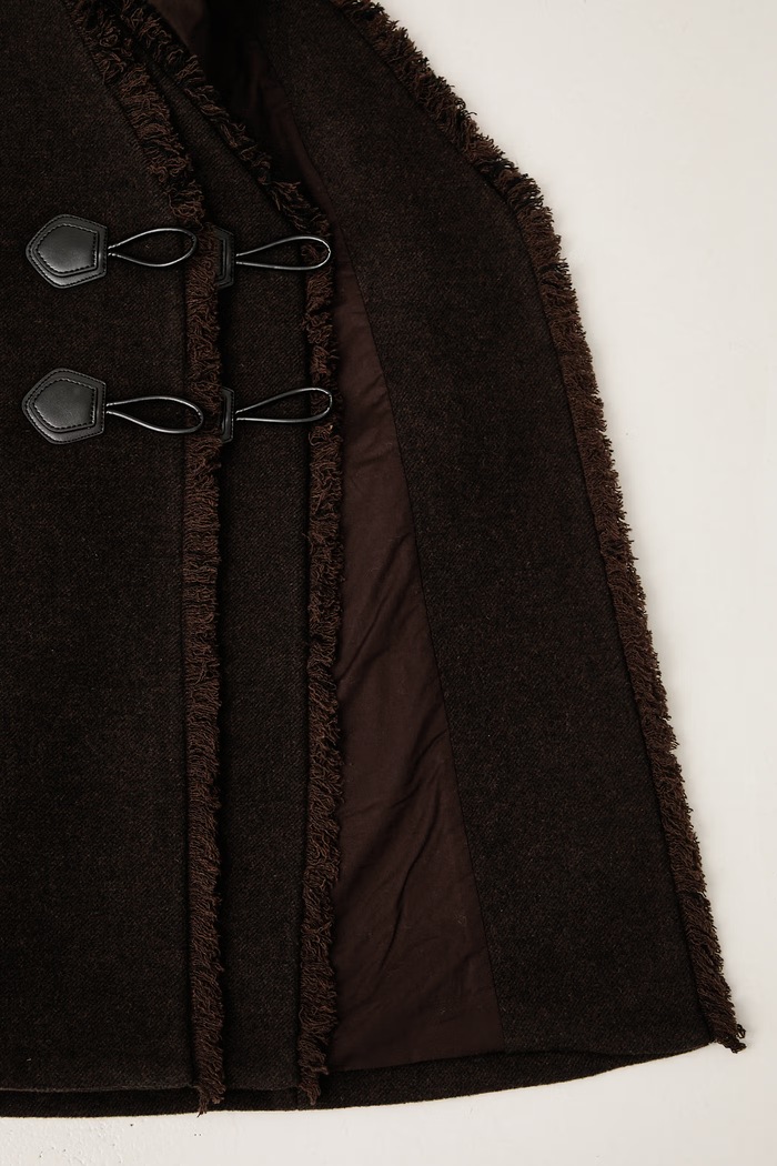 GANNI Peacoat płaszcz peleryna z wełną damski A1010233