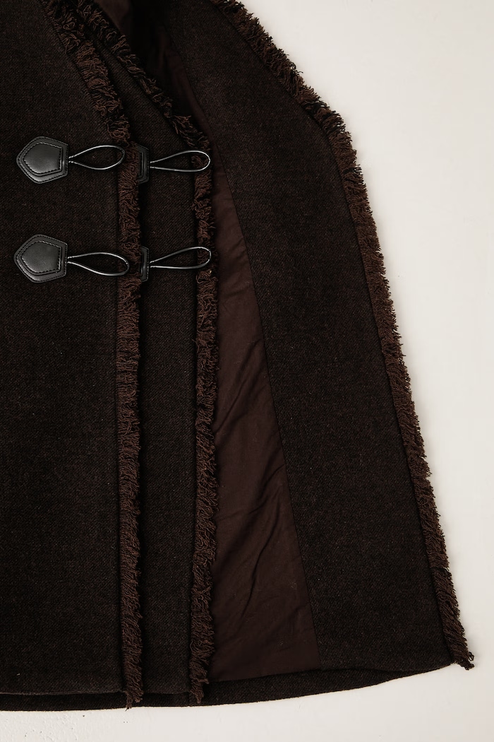 GANNI Peacoat płaszcz peleryna z wełną damski A1010233