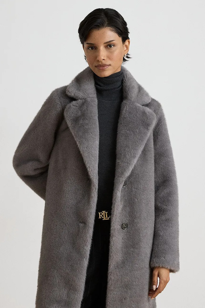Odzież Lauren Ralph Lauren Płaszcz damski 297P23467 szary