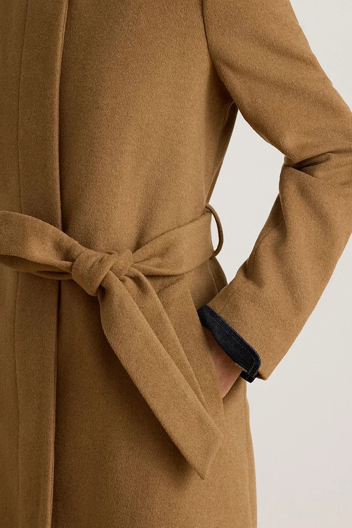 Płaszcz damski z wełną Lauren Ralph Lauren brązowy 297P23444