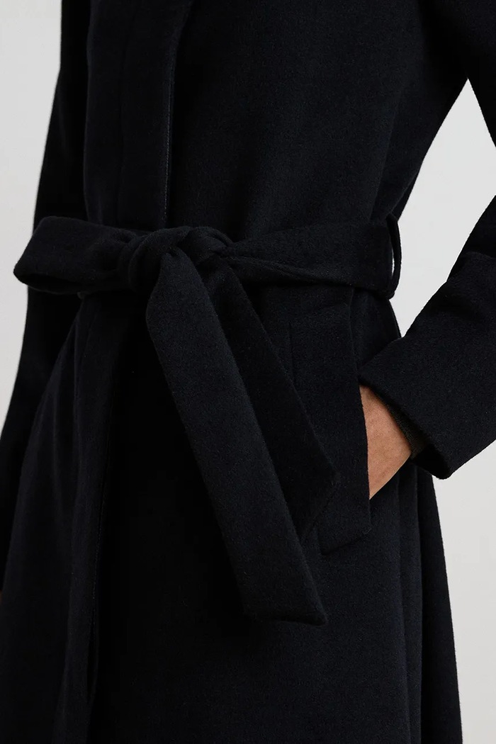 Płaszcz damski z wełną Lauren Ralph Lauren czarny 297P23444