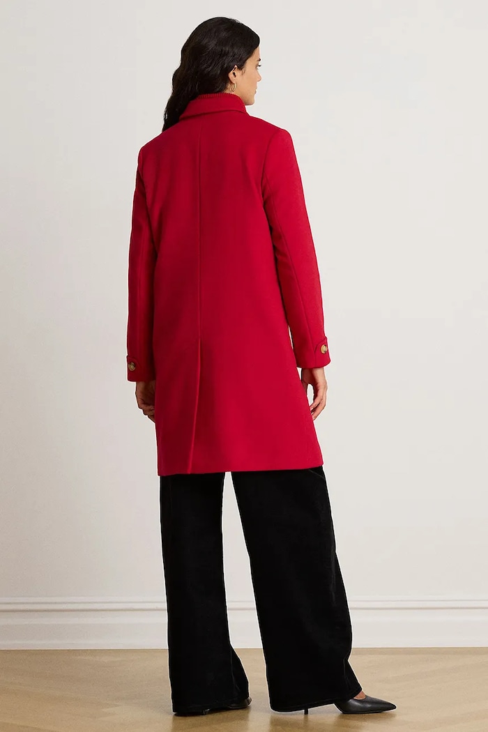 Lauren Ralph Lauren Płaszcz damski z wełną 297P04137 czerwony AW26