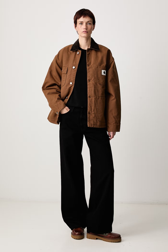Carhartt WIP OG Michigan Coat kurtka damska bawełniana I032235 brązowy AW26