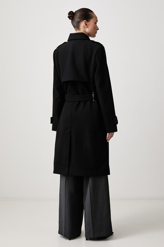 Odzież DKNY Płaszcz damski z wełną DLEMWZ86 czarny