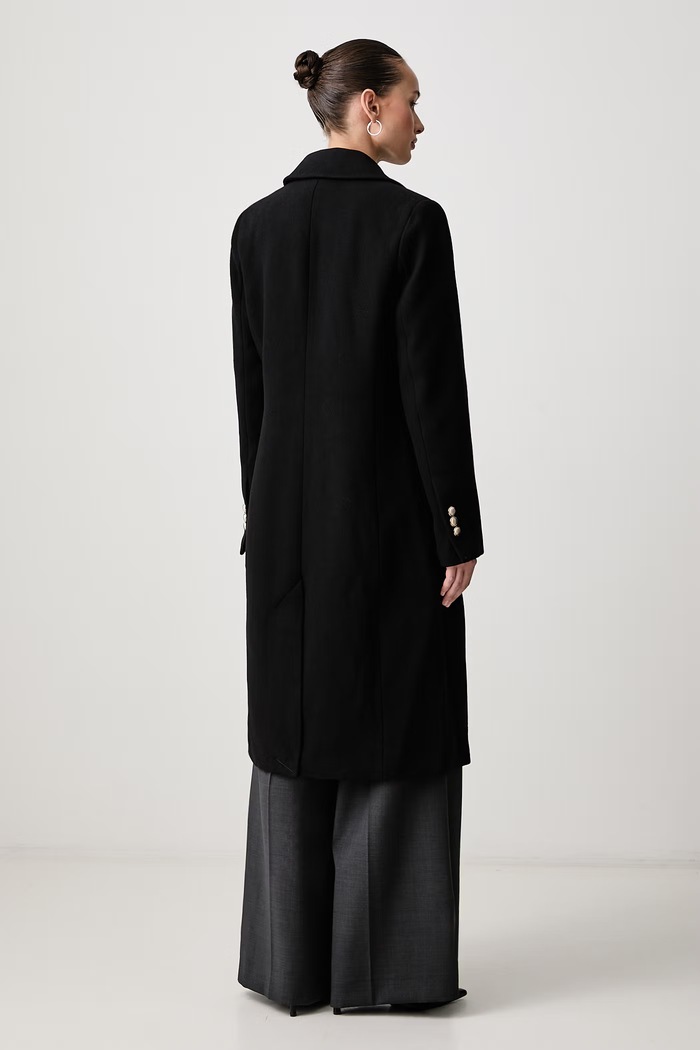 Odzież DKNY Płaszcz damski z wełną DLEMWZ36 czarny