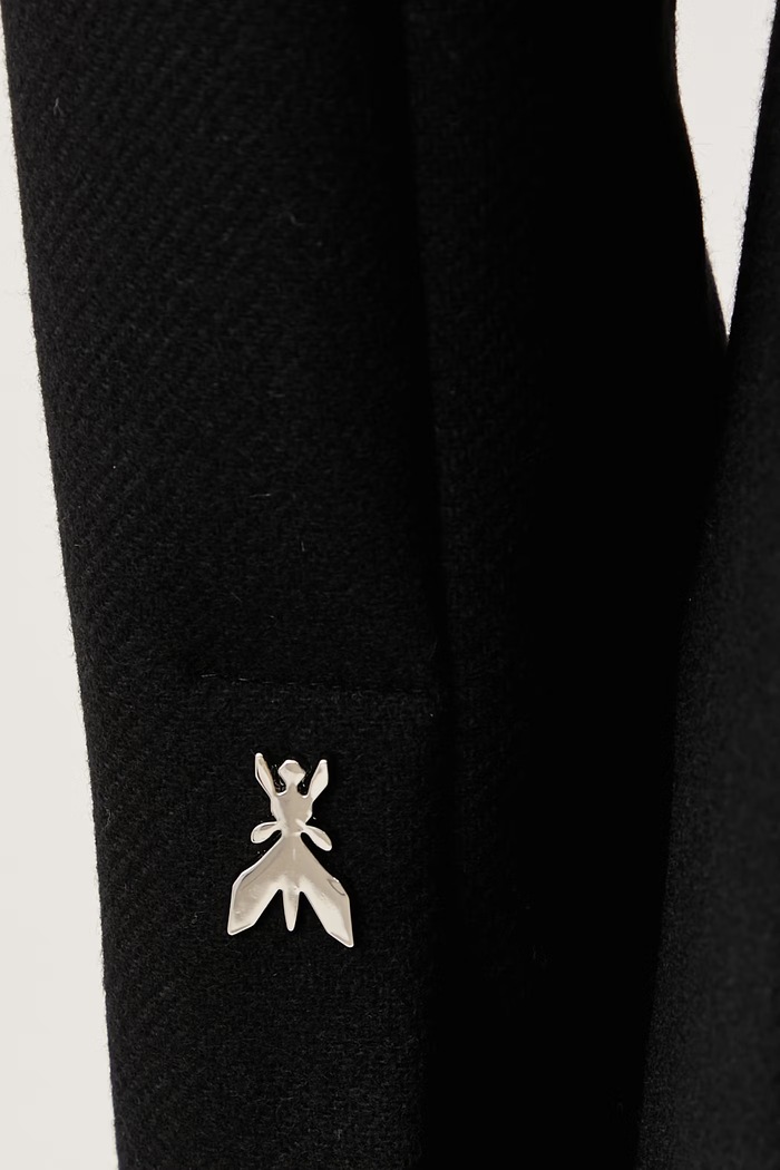 Elegancki płaszcz damski z wełną Patrizia Pepe czarny 2O0231.C0268