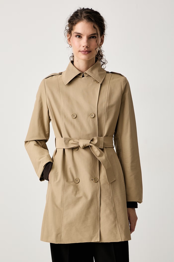 Max&Co. Trencz damski z bawełną MILO beżowy 2628026014200