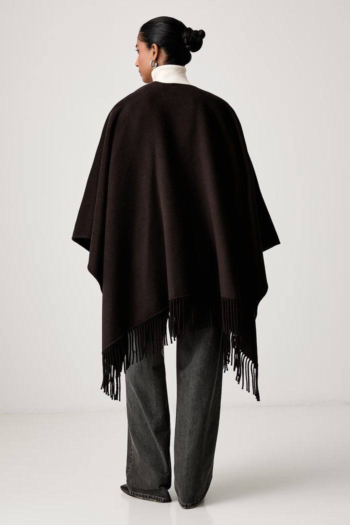Odzież ViCOLO Poncho damskie z wełną TAC0032 brązowy