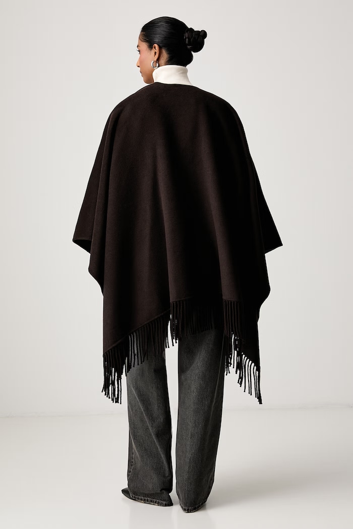 Odzież ViCOLO Poncho damskie z wełną TAC0032 brązowy