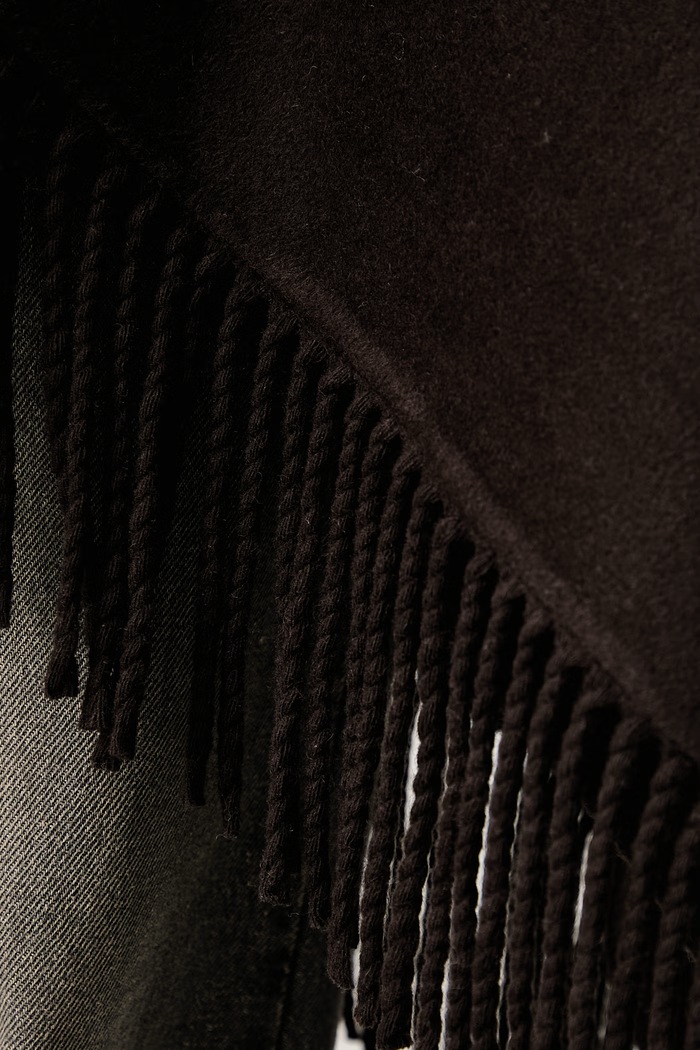 Poncho damskie z wełną ViCOLO brązowy TAC0032
