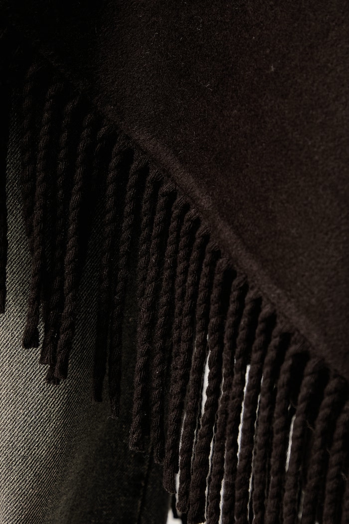Poncho damskie z wełną ViCOLO brązowy TAC0032