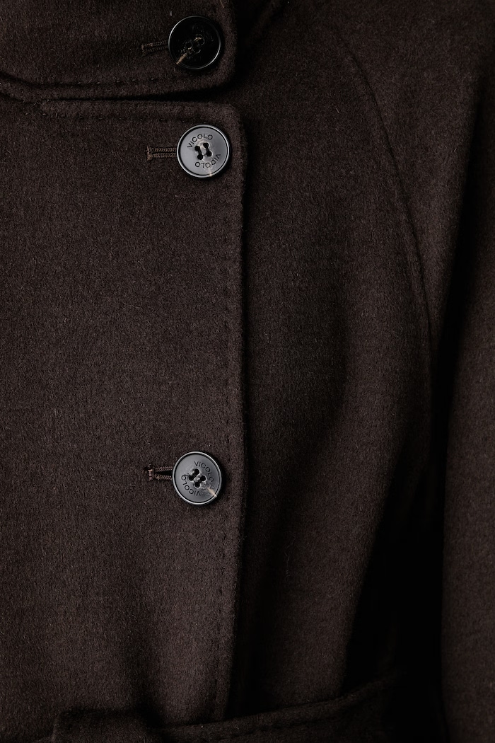 ViCOLO płaszcz damski z wełną TAC0023 brązowy