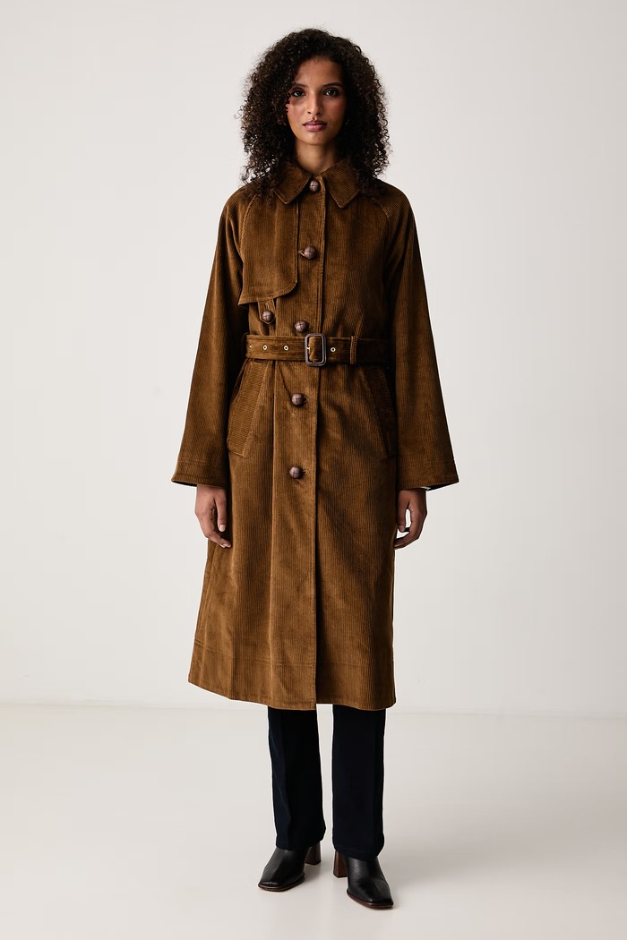 Barbour Trencz damski sztruksowy Antonella brązowy LCA0425