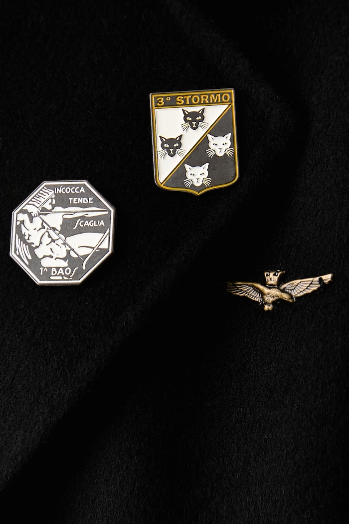 Płaszcz damski z wełną Aeronautica Militare czarny AB3060DCT04330