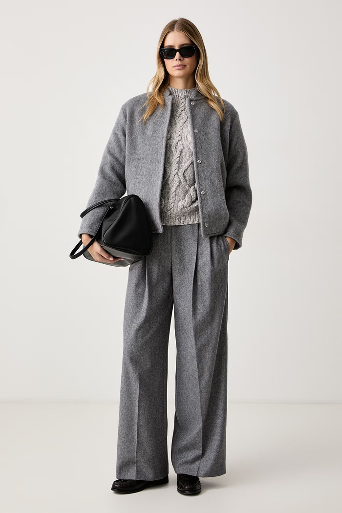 Marella Kratki kaput za žene s vunom Emme by Marella 2625086032200 siva AW26