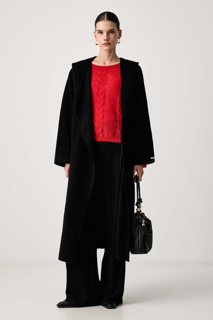 Marella Палто дамско от вълна MLLCERTOSA 2623016032200 черен AW26