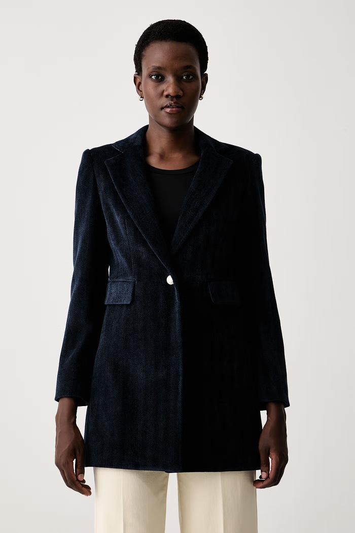 Marella marynarka damska welurowa Emme by Marella niebieski 2625086081200