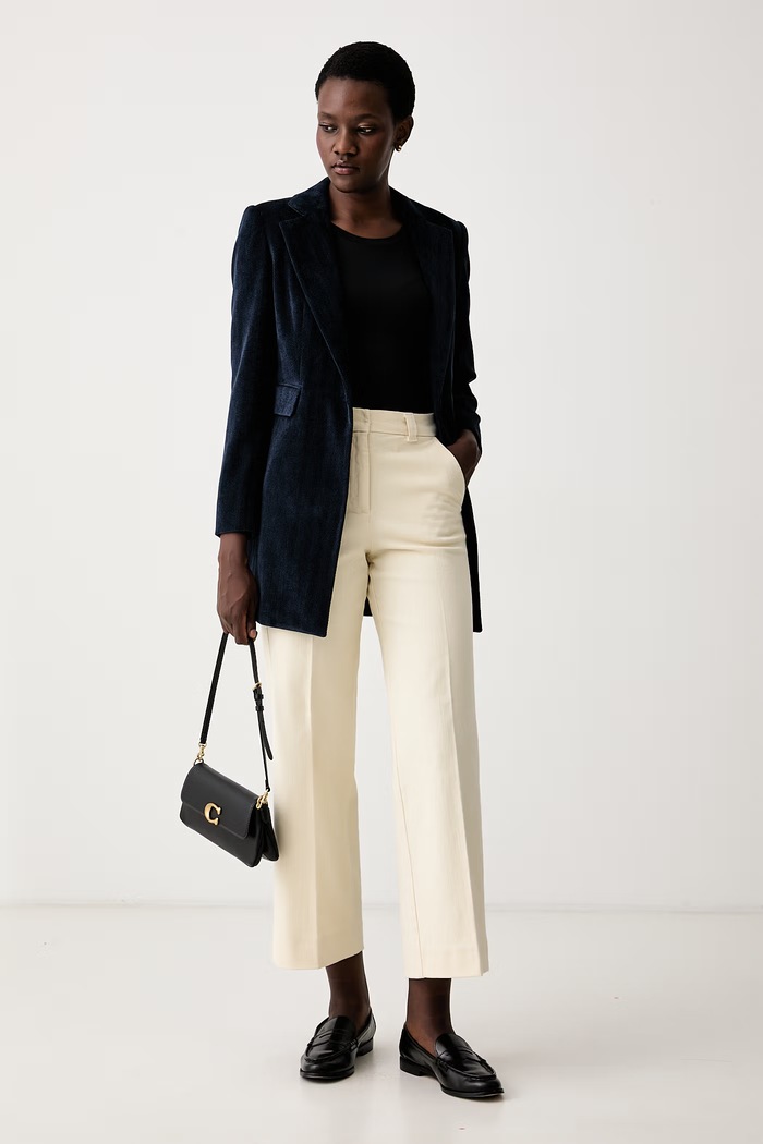 Marella marynarka damska welurowa Emme by Marella 2625086081200 niebieski AW26