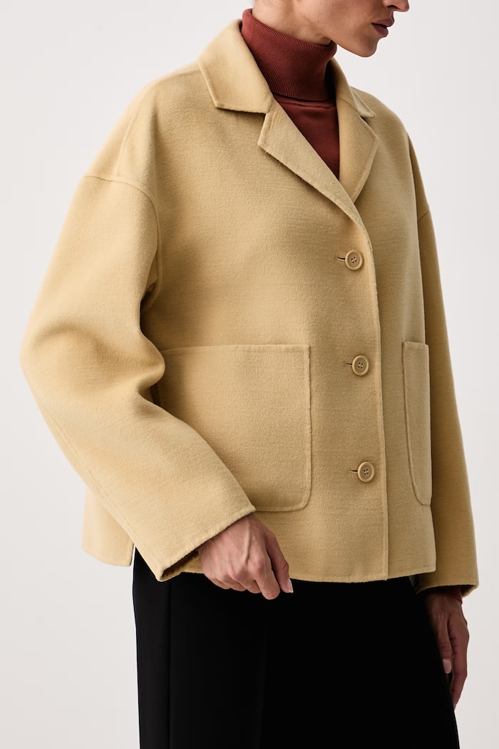 Krótki płaszcz damski Emme by Marella Marella 2625086011200 beżowy